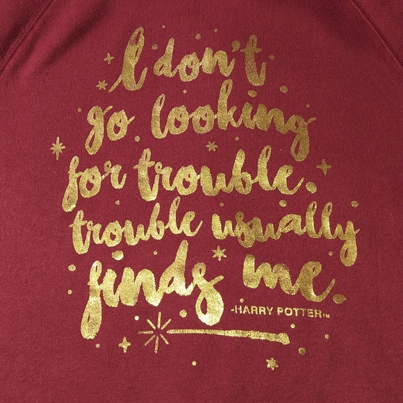 Harry Potter Sweatshirt Sweater Pullover Round Neck Wine Color Size Medium - Picture 3 of 12